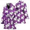 Bichon Frise Dog Pattern Print Women's Bath Robe-Free Shipping - Deruj.com