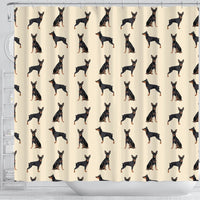 German Pinscher Dog Art Pattern Print Shower Curtains-Free Shipping - Deruj.com