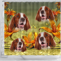 Amazing Irish Red And White Setter Print Shower Curtains-Free Shipping - Deruj.com