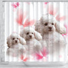 Cute Poodle Dog Print Shower Curtains-Free Shipping - Deruj.com