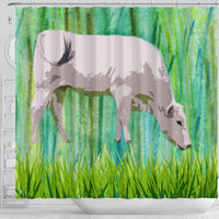 Chianina Cattle (Cow) Art Print Shower Curtain-Free Shipping - Deruj.com