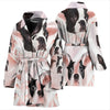 Boston Terrier Print Women's Bath Robe-Free Shipping - Deruj.com