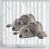 Irish Wolfhound Floral Print Shower Curtain-Free Shipping - Deruj.com