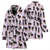 Black And Tan Coonhound Dog In Lots Print Women's Bath Robe-Free Shipping - Deruj.com