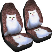 Cute White Persian Cat Print Car Seat Covers- Free Shipping - Deruj.com