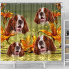 Amazing Irish Red And White Setter Print Shower Curtains-Free Shipping - Deruj.com