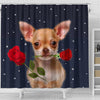 Chihuahua Dog With Rose Print Shower Curtain-Free Shipping - Deruj.com