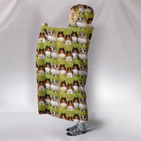 Shetland Sheepdog Pattern Print Hooded Blanket-Free Shipping - Deruj.com