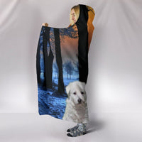 Cute White Shepherd Print Hooded Blanket-Free Shipping - Deruj.com