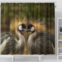 Grey Crowned Crane Bird Print Shower Curtains-Free Shipping - Deruj.com