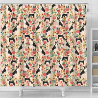 Cute Basenji Dog Floral Print Shower Curtains-Free Shipping - Deruj.com