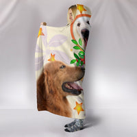 Golden Retriever in heart Print Hooded Blanket-Free Shipping - Deruj.com