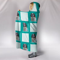 Saint Bernard Dog Patterns Print Hooded Blanket-Free Shipping - Deruj.com