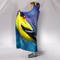 American GoldFinch Bird Print Hooded Blanket-Free Shipping - Deruj.com