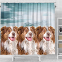 Cute Australian Shepherd Print Shower Curtains-Free Shipping - Deruj.com