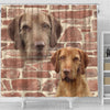 Wirehaired Vizsla On Wall Print Shower Curtains-Free Shipping - Deruj.com