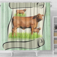 Red Brangus Cattle (Cow) Art Print Shower Curtain-Free Shipping - Deruj.com