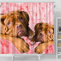 Bordeaux Mastiff On Pink Print Shower Curtains-Free Shipping - Deruj.com