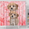 Cavapoo On Pink Print Shower Curtains-Free Shipping - Deruj.com