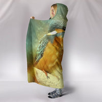 Kingfisher Bird Print Hooded Blanket-Free Shipping - Deruj.com