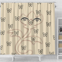Butterfly Eyes Print Shower Curtain-Free Shipping - Deruj.com