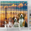 Beagle Print Shower Curtain-Free Shipping - Deruj.com