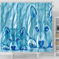 Snowy Shiba Inu Dog Print Shower Curtains-Free Shipping - Deruj.com