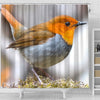 Japanese Robin Bird Print Shower Curtains-Free Shipping - Deruj.com