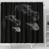 Black Labrador Dog Print Shower Curtain-Free Shipping - Deruj.com