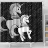Black-White Unicorn Print Shower Curtain-Free Shipping - Deruj.com