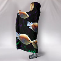 Kissing Gourami Fish Print Hooded Blanket-Free Shipping - Deruj.com