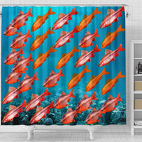 Cherry Barb Fish Print Shower Curtains-Free Shipping - Deruj.com