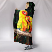 Sun Conure Parrot Print Hooded Blanket-Free Shipping - Deruj.com