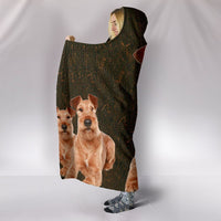 Irish Terrier Print Hooded Blanket-Free Shipping - Deruj.com