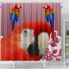 Scarlet macaw Parrot Print Shower Curtain-Free Shipping - Deruj.com