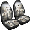 Bichon Frise On Black Print Car Seat Covers-Free Shipping - Deruj.com