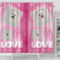 Pomeranian Dog Love Print Shower Curtain-Free Shipping - Deruj.com