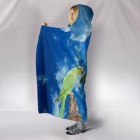 Rose Ringed Parakeet Print Hooded Blanket-Free Shipping - Deruj.com