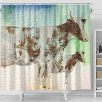 Ayrshire cattle (Cow) Print Shower Curtain-Free Shipping - Deruj.com