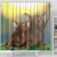 Cute Oriental Shorthair Cat  Print Shower Curtains-Free Shipping - Deruj.com