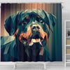 Rottweiler Dog Vector Art Print Shower Curtains-Free Shipping - Deruj.com