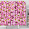 Pink Daisy Flower Print Shower Curtains-Free Shipping - Deruj.com