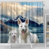 White Shepherd Print Shower Curtains-Free Shipping - Deruj.com