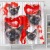 Siamese Cat On Red Print Shower Curtains-Free Shipping - Deruj.com