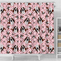Basset Hound Dog In Lots Print Shower Curtain-Free Shipping