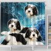 Polish Lowland Sheepdog Print Shower Curtains-Free Shipping - Deruj.com