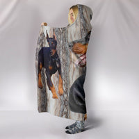 Doberman Pinscher Print Hooded Blanket-Free Shipping - Deruj.com