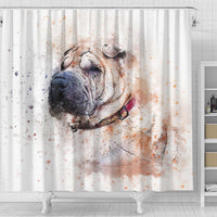 Shar Pei Dog Art Print Shower Curtains-Free Shipping - Deruj.com