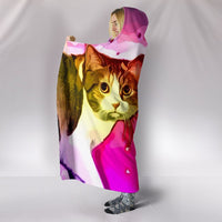 Cute Manx Cat Print Hooded Blanket-Free Shipping - Deruj.com