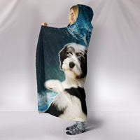 Polish Lowland Sheepdog Print Hooded Blanket-Free Shipping - Deruj.com